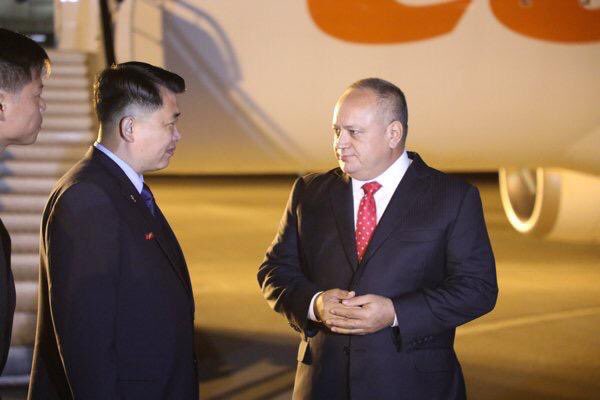 Diosdado Cabello, President of the Venezuelan constituent assembly and Vice President of the PSUV is in North Korea  