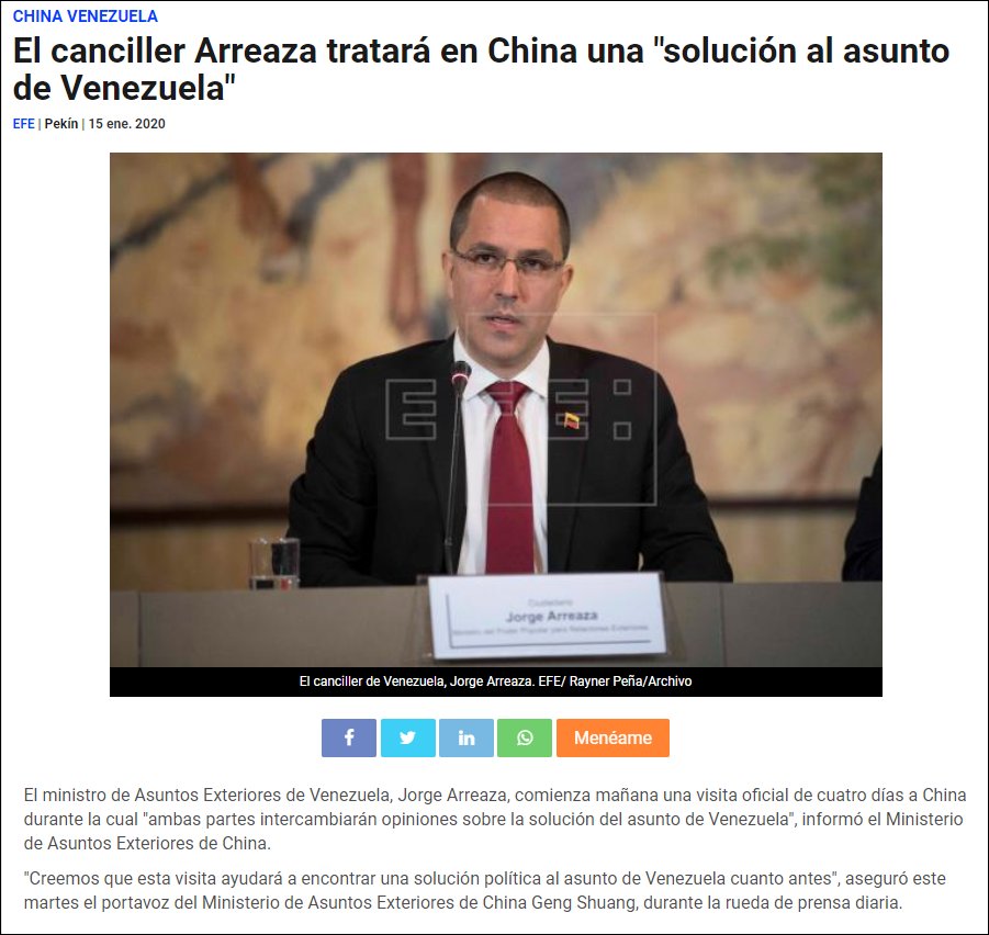 Venezuelan foreign minister Jorge Arreaza visiting China
