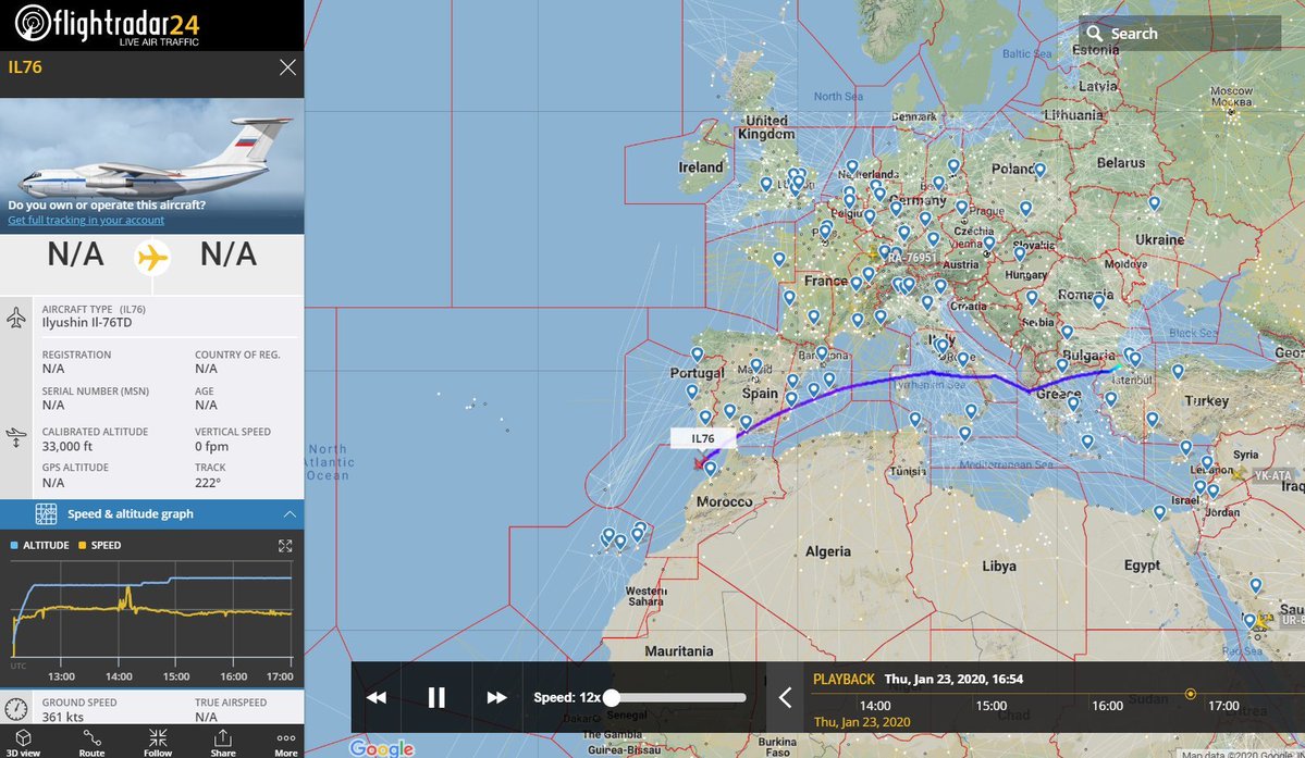 Aviacon Zitotrans IL-76, heading to El Libertador Airbase in Venezuela. Aircraft is usually involved in arms transport 