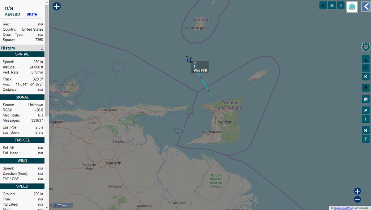 US Special Operation Command C146A Wolfhound MAGMA88 departed Trinidad and Tobago