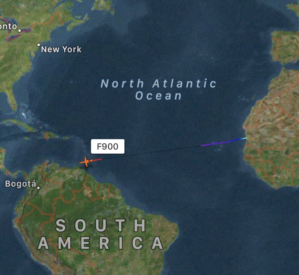 Haftar LNA associated Dassault Falcon 900 P4RMA is flying Benghazi Benina to Caracas Simón Bolívar Maiquetía Venezuela (via Nouakchott–Oumtounsy)