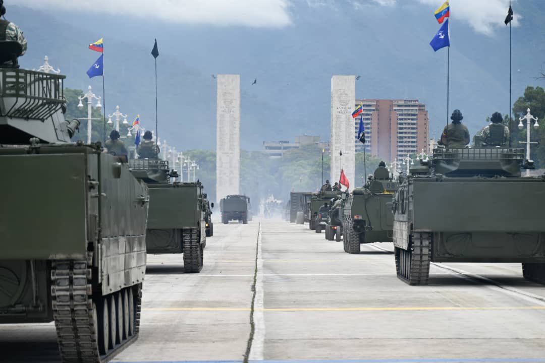 Venezuelan military practicing for the July 5th Independence Day parade at Los Próceres  Venezuela