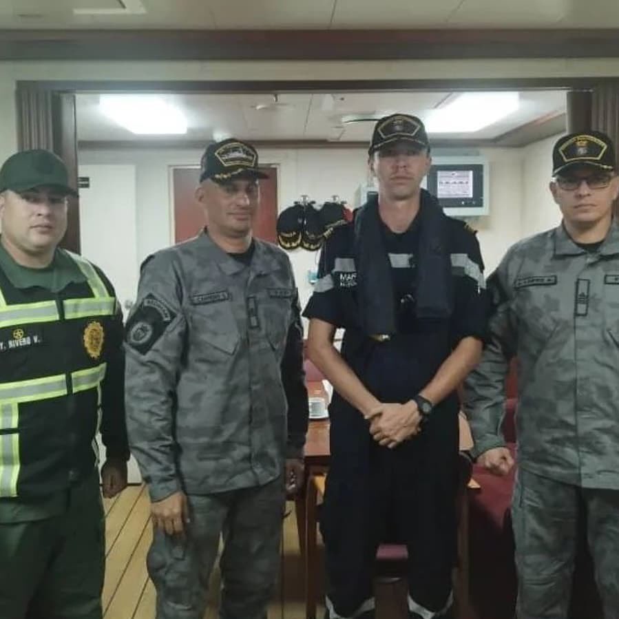 Venezuelan Navy offshore patrol vessel PO-14 (Kariña) seized 1,700kg of cocaine 250 nautical miles from Barbados with help from the French navy, a Marine national sailor is seen on board the Venezuelan vessel. This seizure happened at the start of March