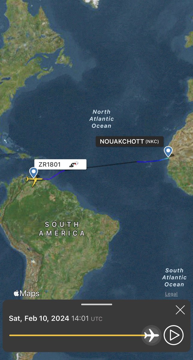 Aviacon Zitotrans IL-76 cargo aircraft landed at Caracas Maiquetia airport this morning, arriving from Nouakchott, Mauritania. The aircraft left Moscow on February 7th and made stops in Sochi and Tunisia before flying from Mauritanian to Venezuela