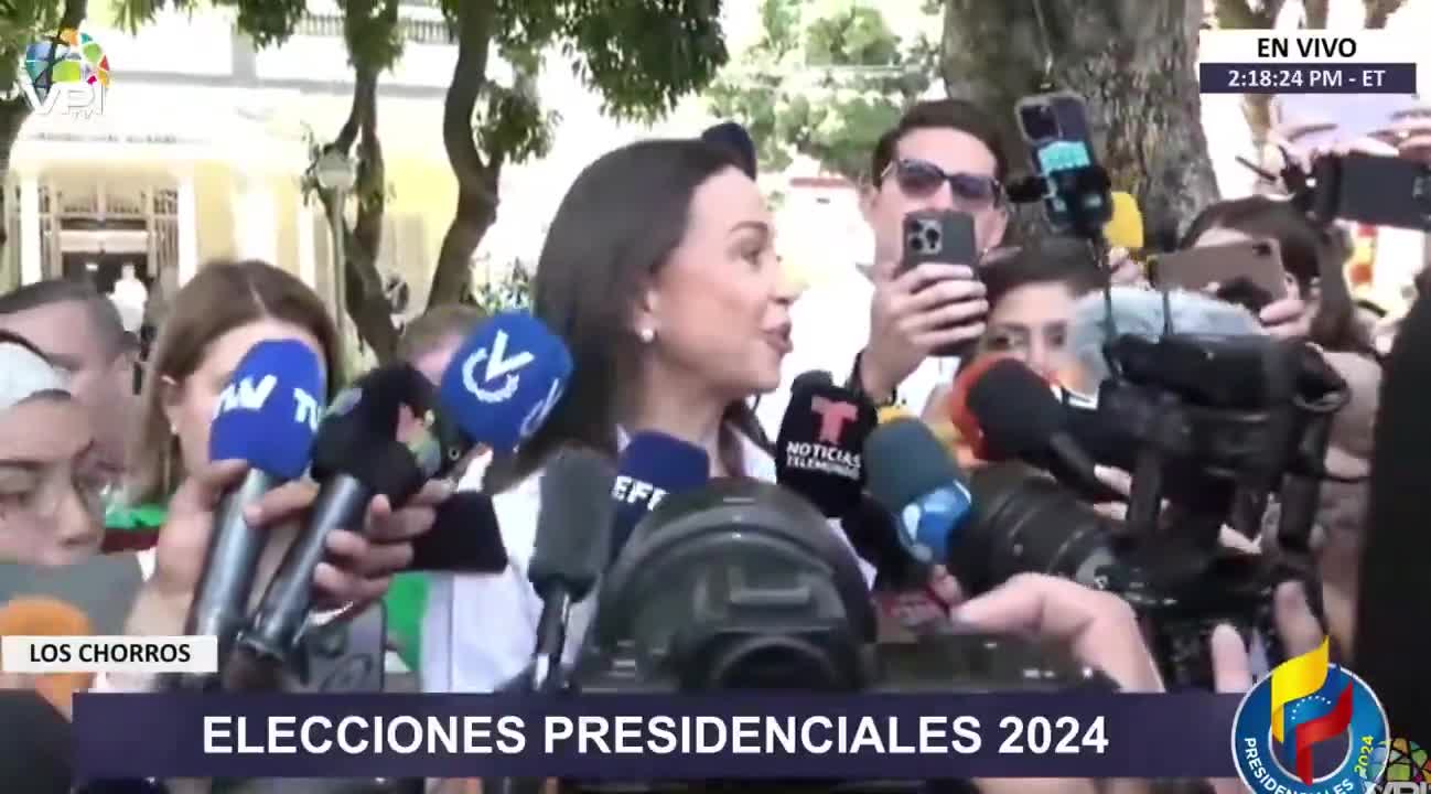 María Corina Machado after exercising her right to vote: What we are seeing is the most important civic act in the history of Venezuela