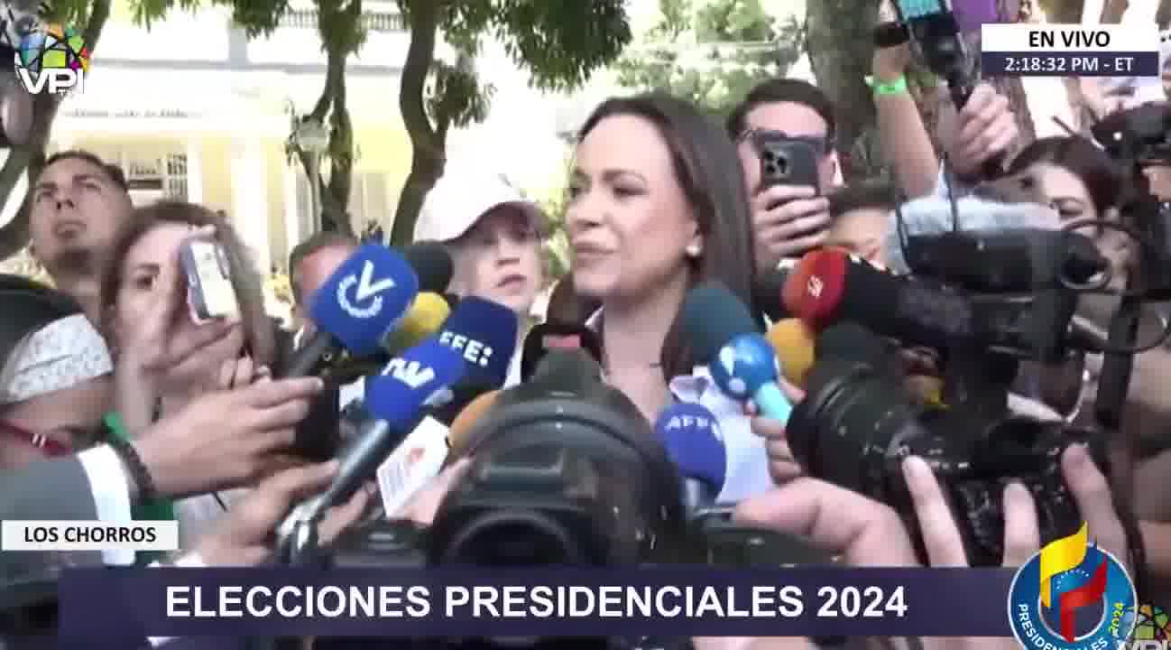 María Corina Machado after exercising her right to vote: What we are seeing is the most important civic act in the history of Venezuela