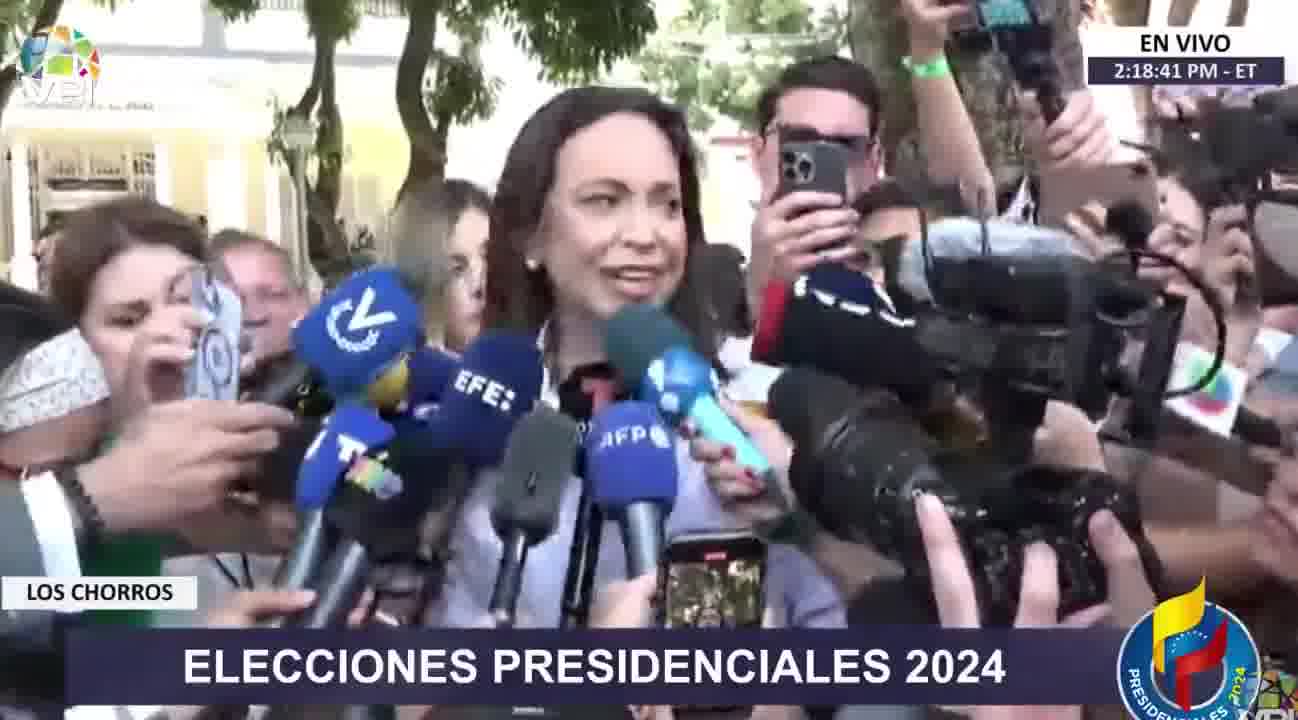 María Corina Machado after exercising her right to vote: What we are seeing is the most important civic act in the history of Venezuela