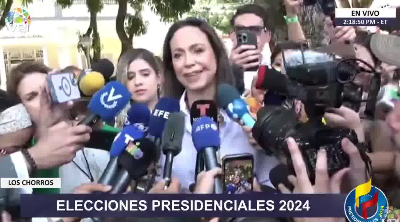 María Corina Machado after exercising her right to vote: What we are seeing is the most important civic act in the history of Venezuela