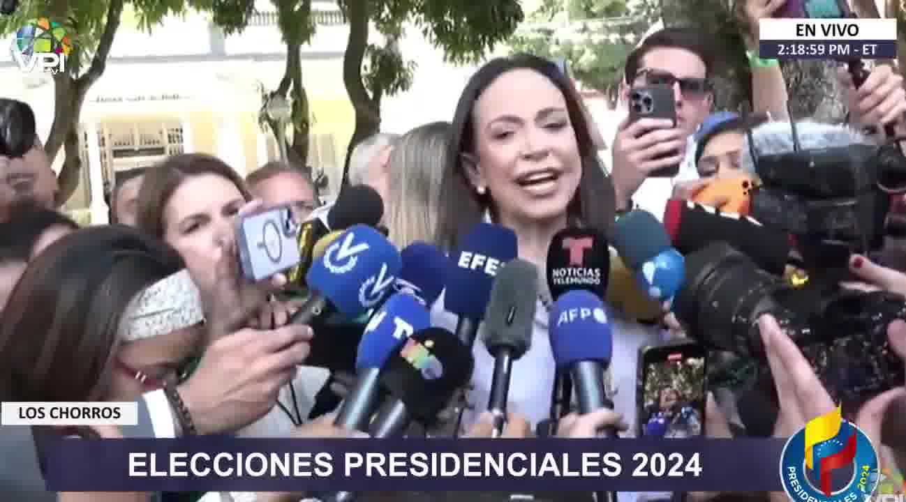 María Corina Machado after exercising her right to vote: What we are seeing is the most important civic act in the history of Venezuela