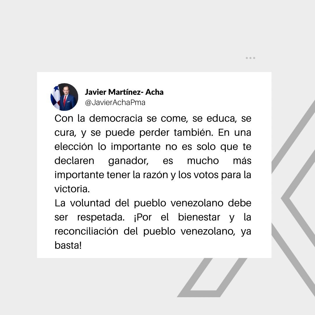 Le Panama ne reconnaîtra pas une victoire de Maduro au Venezuela, affirmant que  ça suffit