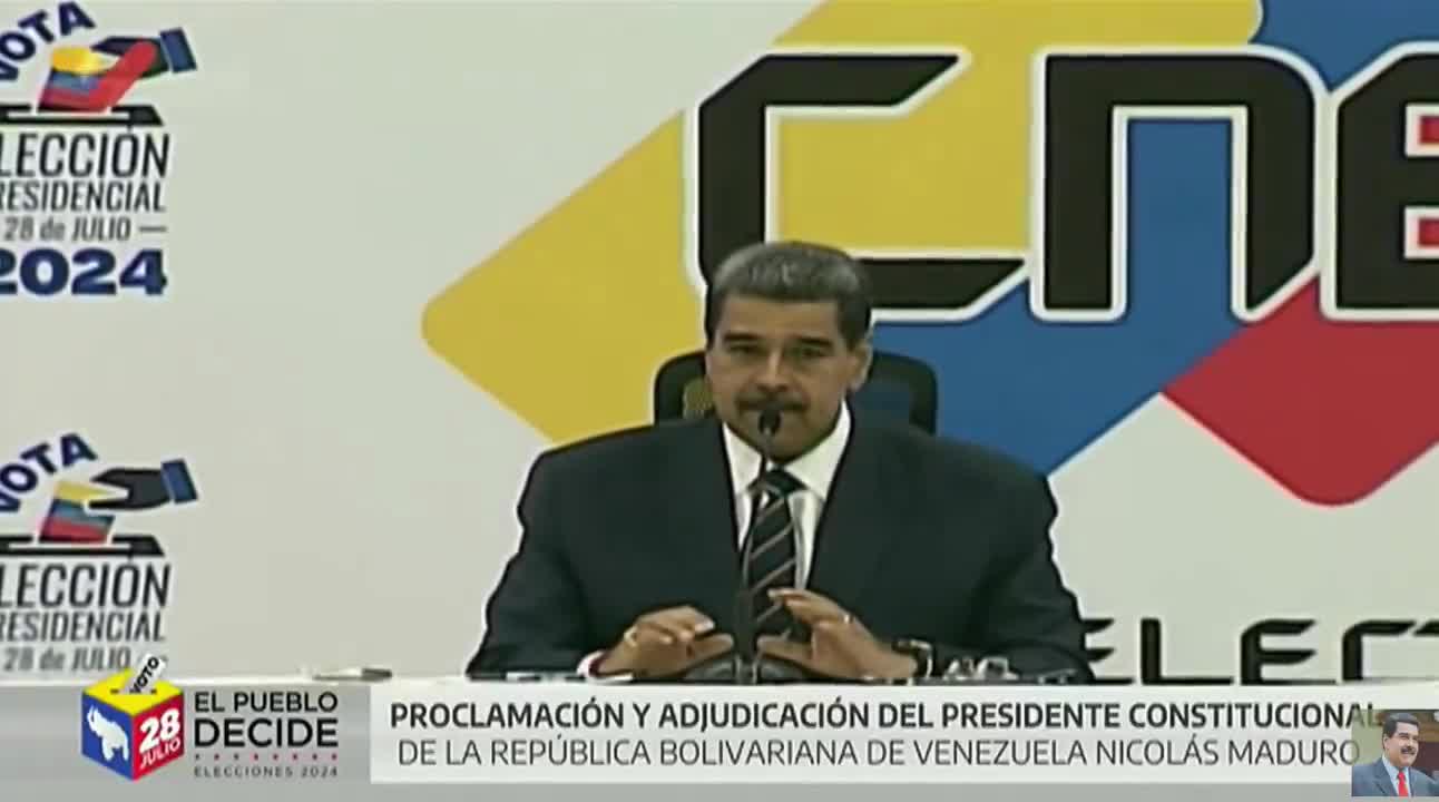 Maduro met en garde les conspirateurs, ceux qui sont impliqués et ceux qui soutiennent l'opération contre les résultats des élections du 28 juillet. Cette fois, la Constitution et la loi seront respectées et ni la haine ni le fascisme ne seront imposés, a-t-il déclaré.