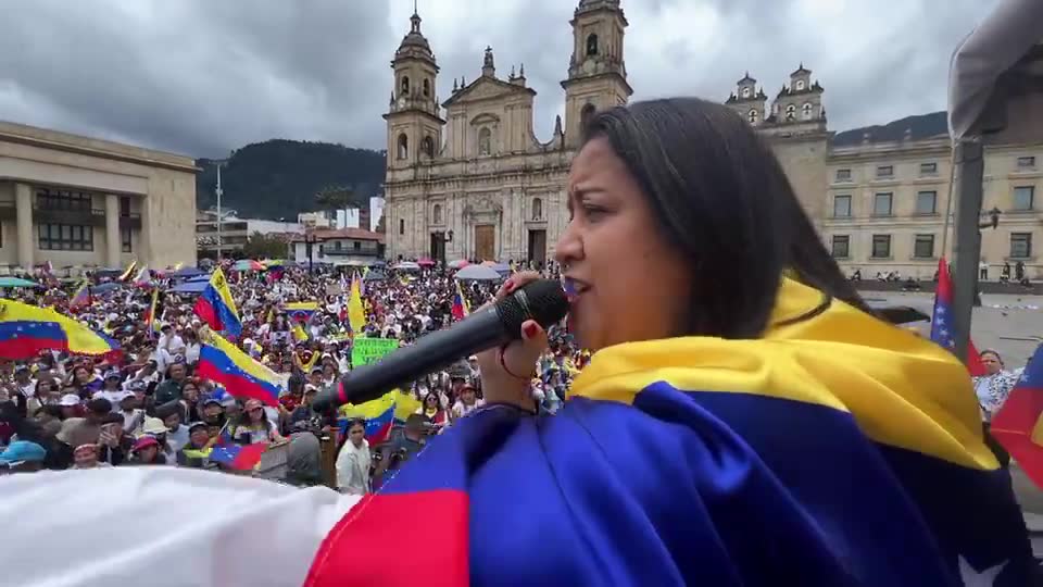 Député @gabyarellanoVE de la Plaza de Bolívar à Bogotá : Dis à ta mère, ton père, ta famille, supporte-nous que ce n'est pas pour décembre, c'est pour janvier les retrouvailles quand Edmundo est à Miraflores