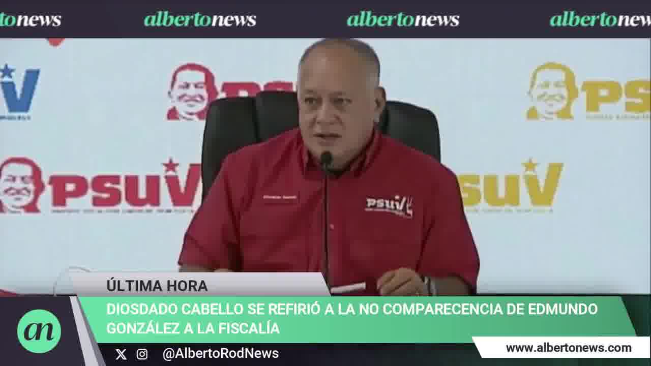 Diosdado Cabello advierte ante la no comparencia de Edmundo González a la Fiscalía: aquí habrá justicia, se acabó la mamadera de gallo, se acabaron los perdones.Ya basta, algo que quiere el país es que tengamos justicia