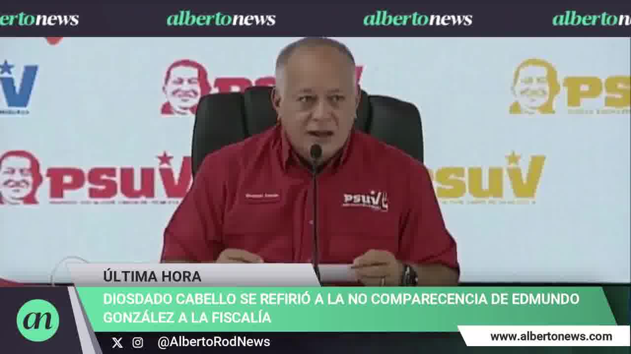 Diosdado Cabello advierte ante la no comparencia de Edmundo González a la Fiscalía: aquí habrá justicia, se acabó la mamadera de gallo, se acabaron los perdones.Ya basta, algo que quiere el país es que tengamos justicia