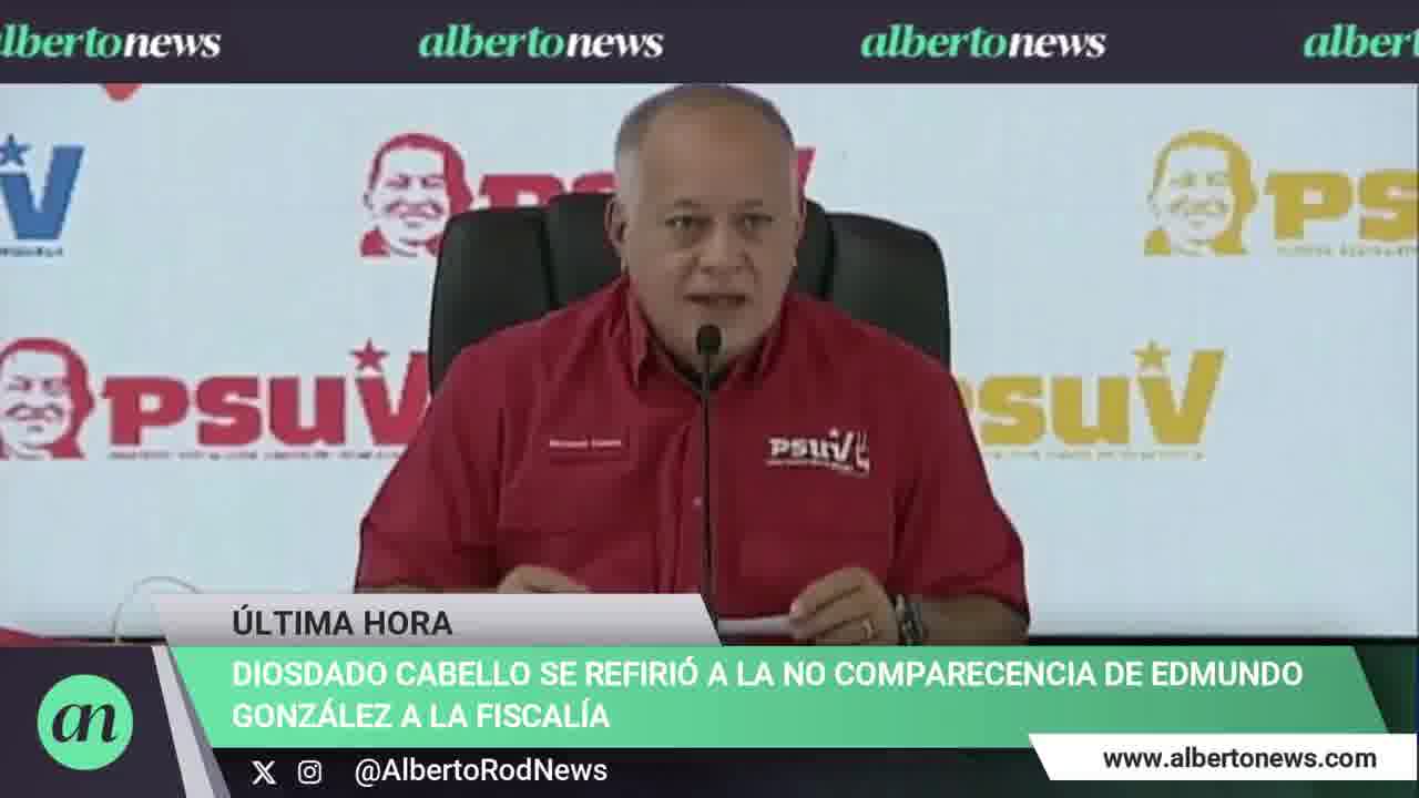 Diosdado Cabello advierte ante la no comparencia de Edmundo González a la Fiscalía: aquí habrá justicia, se acabó la mamadera de gallo, se acabaron los perdones.Ya basta, algo que quiere el país es que tengamos justicia