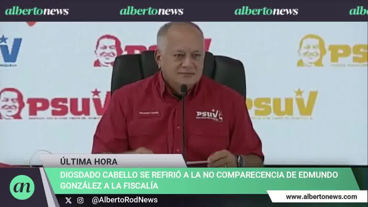 Diosdado Cabello advierte ante la no comparencia de Edmundo González a la Fiscalía: aquí habrá justicia, se acabó la mamadera de gallo, se acabaron los perdones.Ya basta, algo que quiere el país es que tengamos justicia