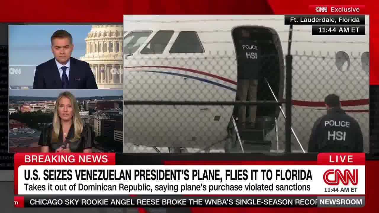 Las autoridades estadounidenses han confiscado el avión privado del autócrata venezolano Maduro porque han determinado que su compra violó las sanciones estadounidenses, entre otras cuestiones criminales. Actualmente, el gobierno estadounidense ofrece una recompensa de 15 millones de dólares por información que conduzca al arresto de Maduro