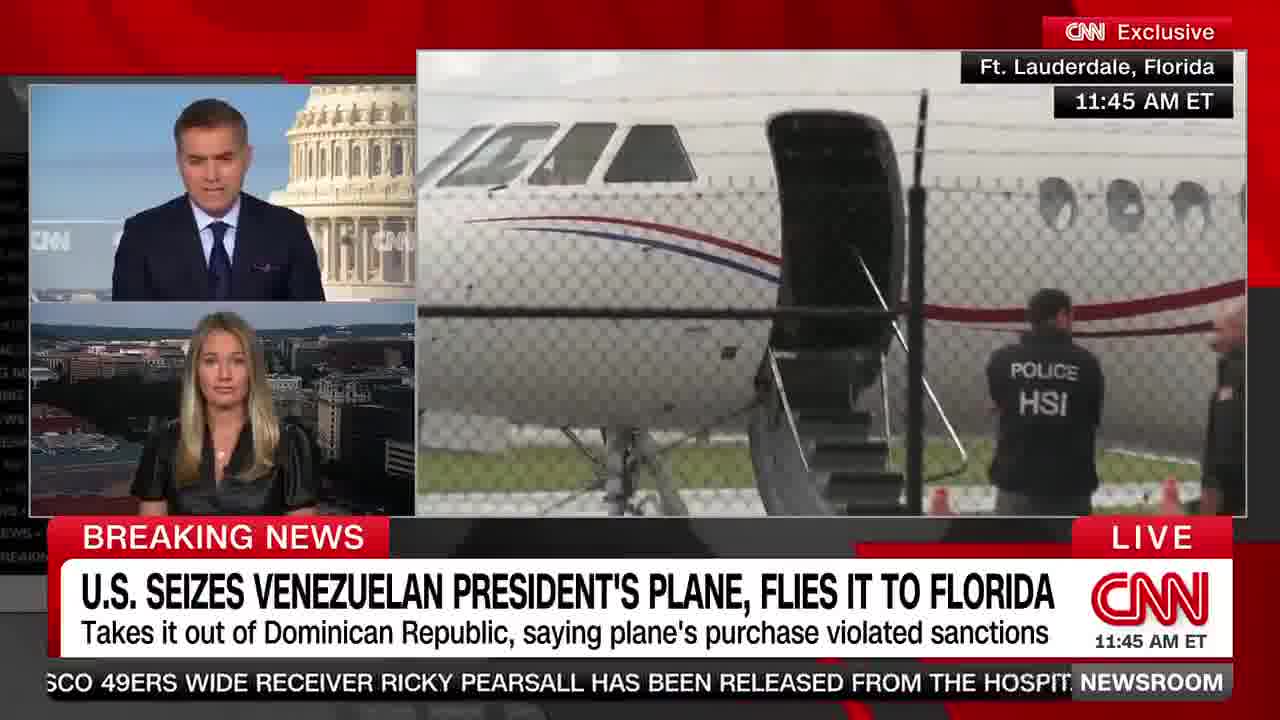 Las autoridades estadounidenses han confiscado el avión privado del autócrata venezolano Maduro porque han determinado que su compra violó las sanciones estadounidenses, entre otras cuestiones criminales. Actualmente, el gobierno estadounidense ofrece una recompensa de 15 millones de dólares por información que conduzca al arresto de Maduro