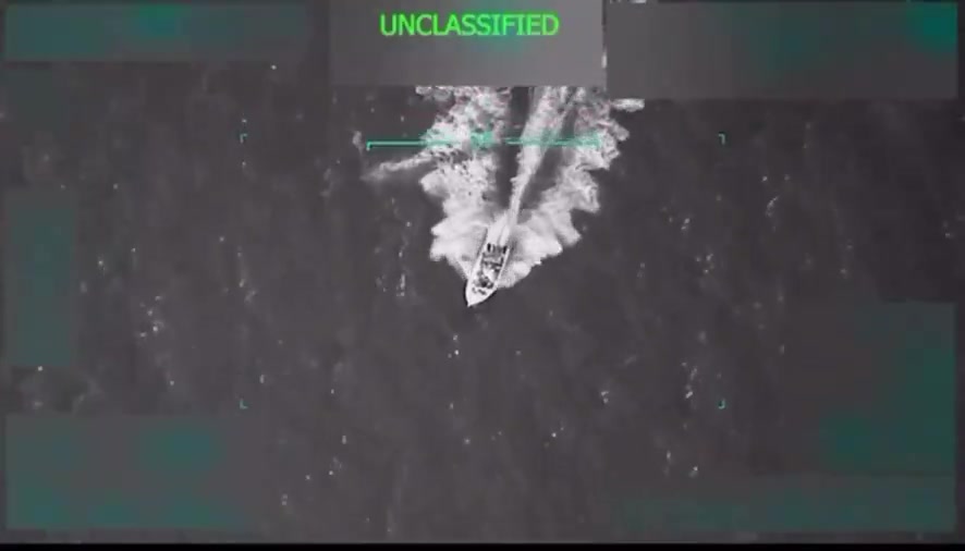 Full video of the US drone strike on a drug trafficking vessel that reportedly departed from Venezuela earlier today 