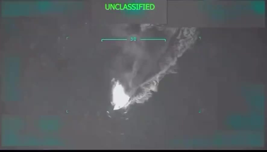 Full video of the US drone strike on a drug trafficking vessel that reportedly departed from Venezuela earlier today 