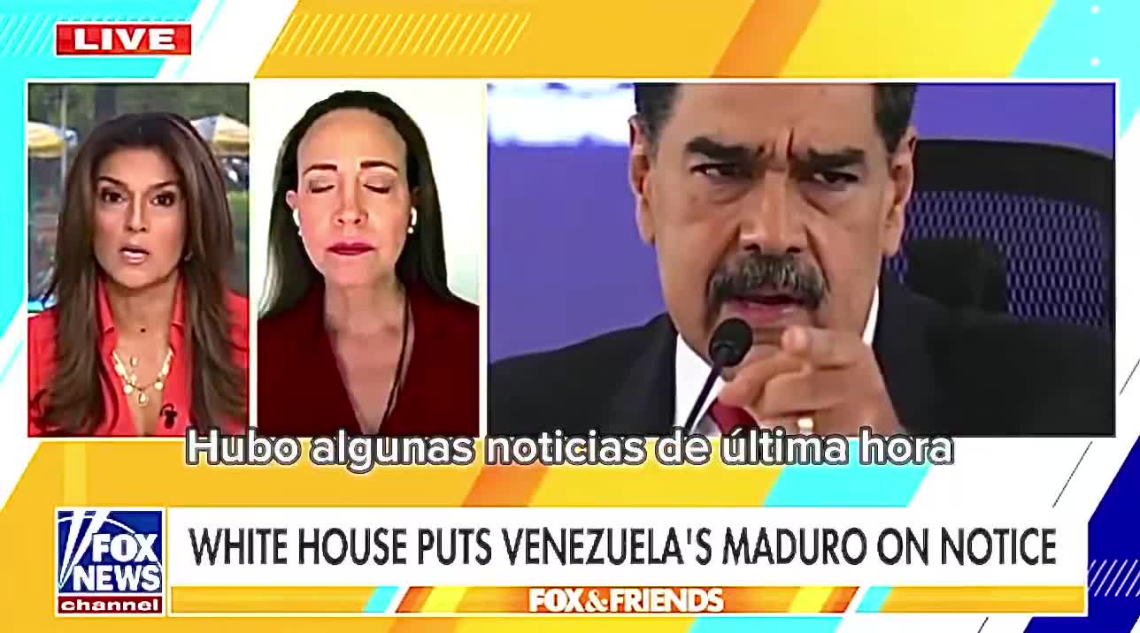 María Corina reacts to Diosdado Cabello's threats on Fox News: We all fear for our safety; but he's wrong if he thinks that's going to stop us. He can't retaliate against the US, so he's targeting the most vulnerable.