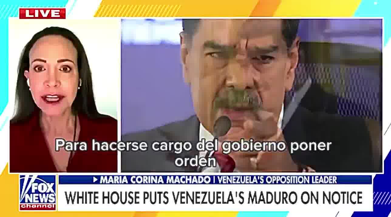 María Corina reacts to Diosdado Cabello's threats on Fox News: We all fear for our safety; but he's wrong if he thinks that's going to stop us. He can't retaliate against the US, so he's targeting the most vulnerable.