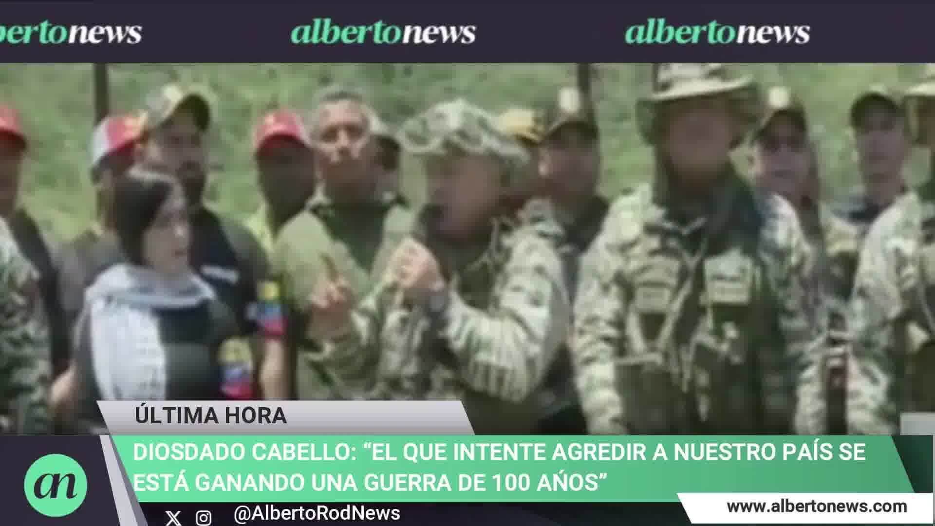 Diosdado Cabello in training with barracks: Anyone who attempts to attack our country is earning a 100-year war. Let them prepare for a 100-year war if they set foot here in Venezuela.