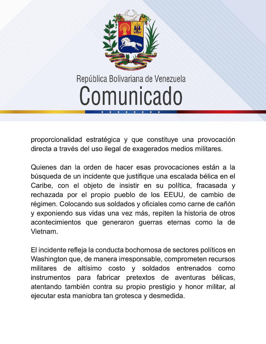 Venezuela denounces the attack on a tuna boat in territorial waters from one of the destroyer ships the US maintains in the Caribbean.