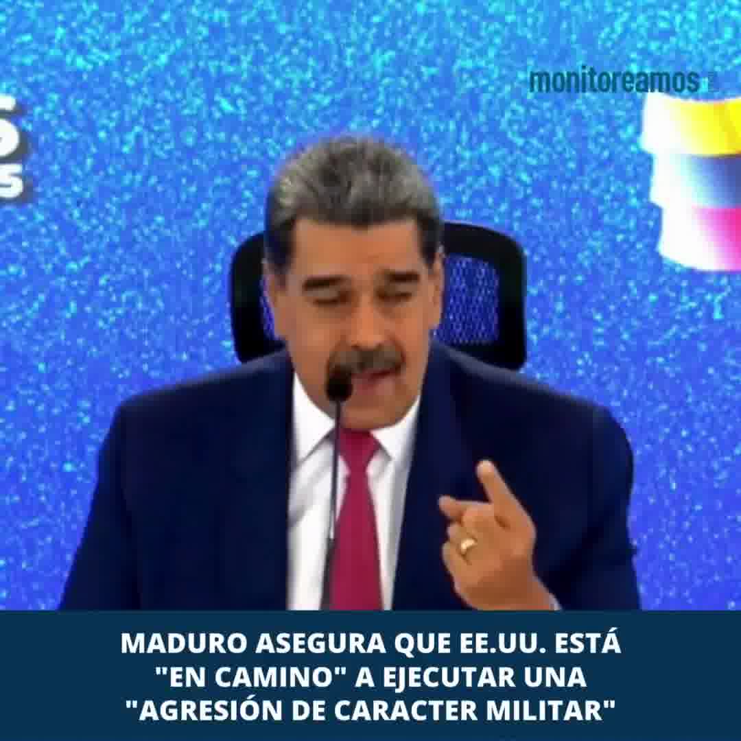 Maduro asserts that the US is on the way to carry out a military aggression against his regime.