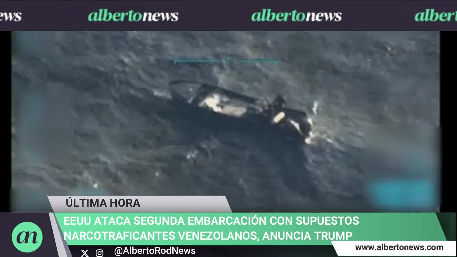 The US attacks a second vessel carrying alleged Venezuelan drug traffickers, Donald Trump announces.