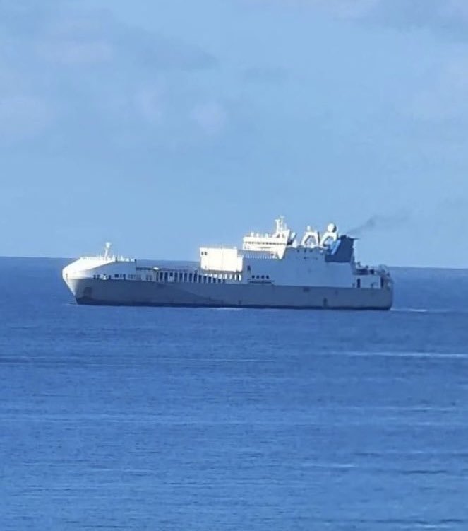 The M/V Ocean Trader, a highly customized roll-on/roll-off cargo ship converted into a special operations command center and “mothership” operated by U.S. Military Sealift Command (MSC), was spotted today in the Southern Caribbean Sea off the coast of the U.S. Virgin Islands, roughly 400 miles from Venezuela