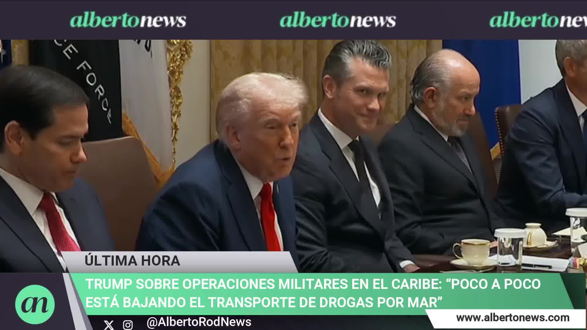 Trump defends military operations in the Caribbean: Little by little, drug trafficking by sea is declining. Each one of these vessels we destroy could kill 25,000 Americans.