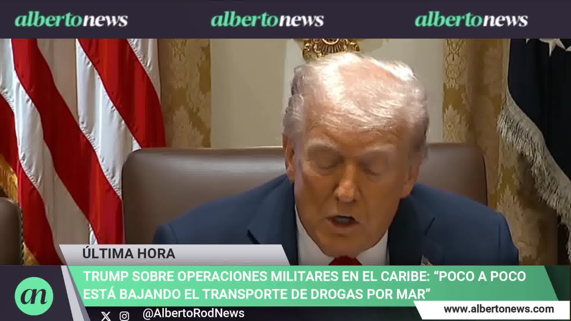 Trump defends military operations in the Caribbean: Little by little, drug trafficking by sea is declining. Each one of these vessels we destroy could kill 25,000 Americans.