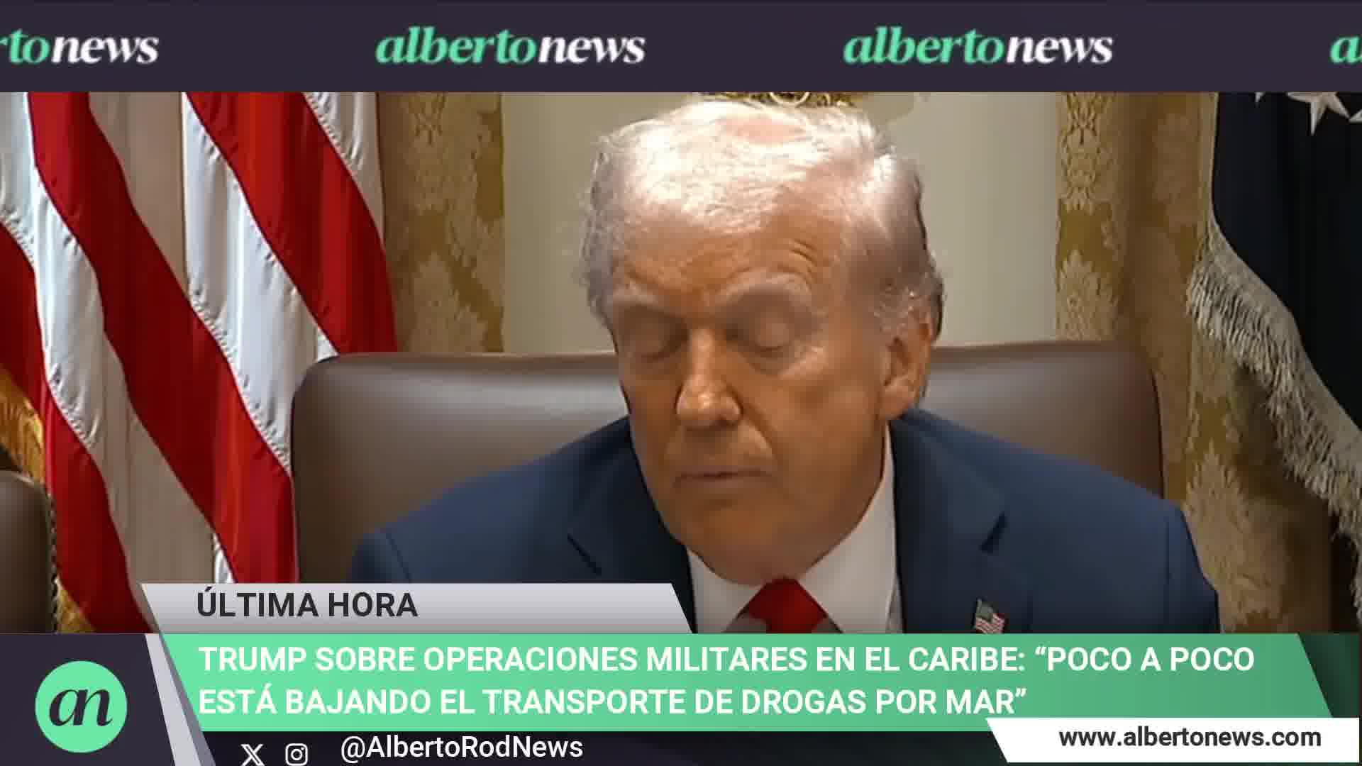 Trump defends military operations in the Caribbean: Little by little, drug trafficking by sea is declining. Each one of these vessels we destroy could kill 25,000 Americans.