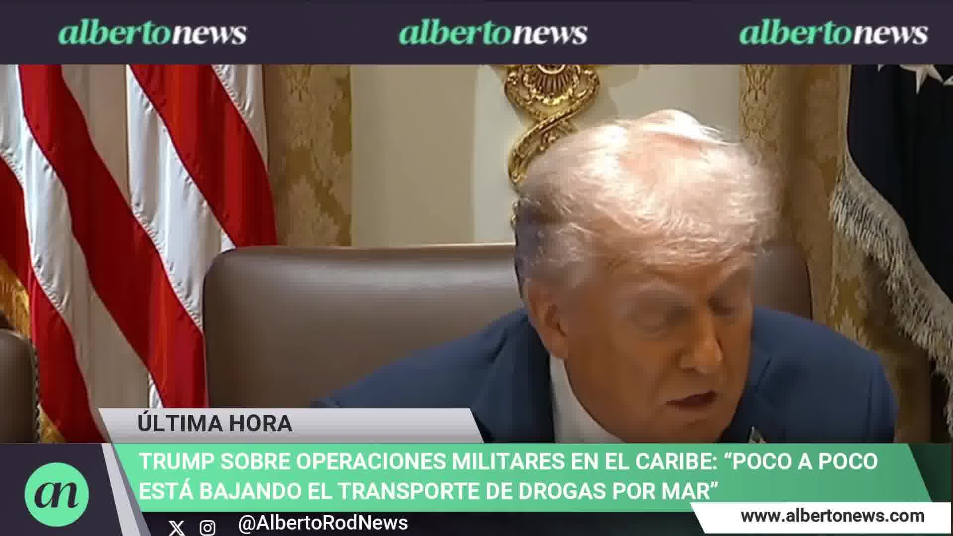 Trump defends military operations in the Caribbean: Little by little, drug trafficking by sea is declining. Each one of these vessels we destroy could kill 25,000 Americans.