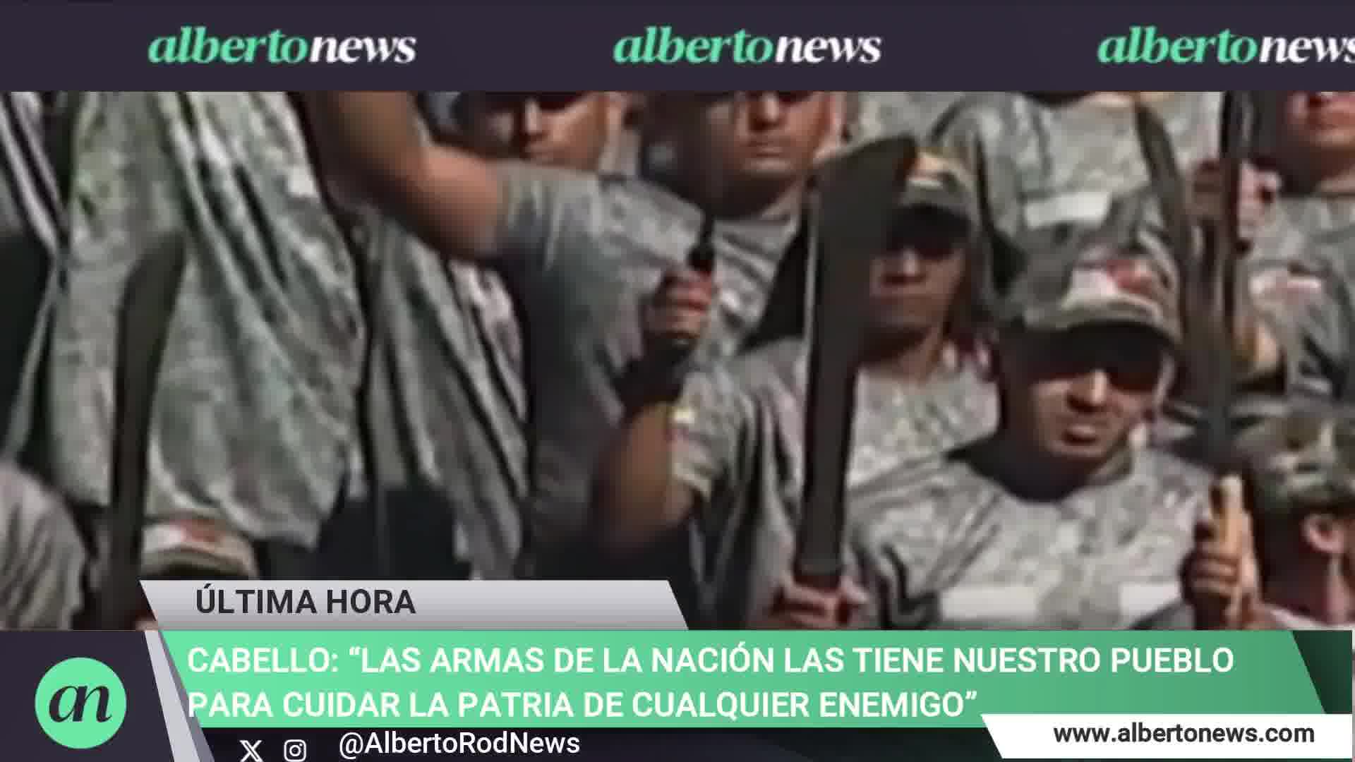 Diosdado Cabello: Our people have the nation's weapons to protect the country from any enemy . After that, there's no point in bidding for time. Anyone who comes here knows a peasant with a machete in his hand will appear.