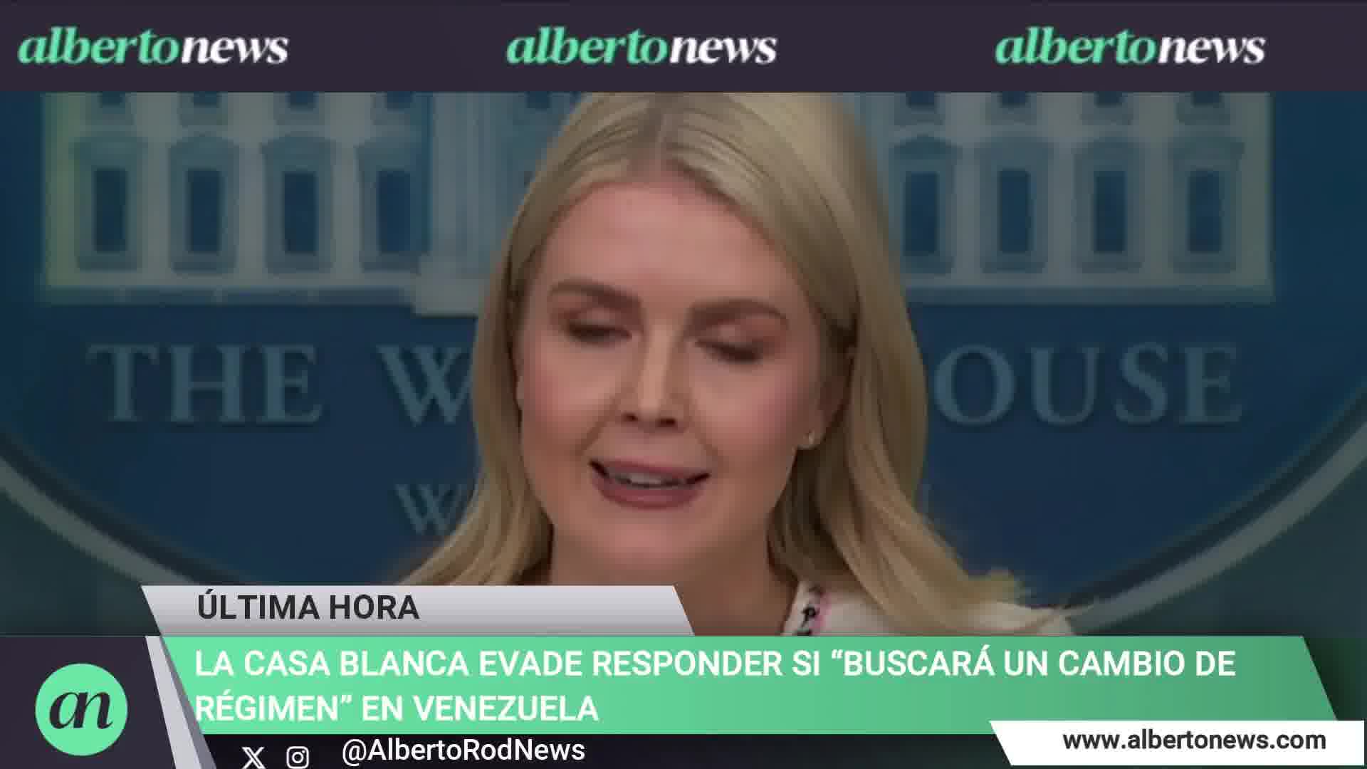 The White House evades answering whether it will seek regime change in Venezuela: I'm not going to get ahead of the president (Trump). What we've made clear is that this administration will not tolerate international narcoterrorism to bring drugs into the US.
