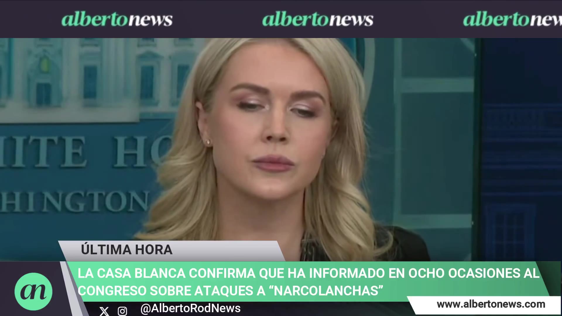 The White House confirms that Marco Rubio will brief Congress tomorrow, November 5th, on the attacks against drug-running boats in the Caribbean and the Pacific. We will gladly speak to them. We have been transparent; there have been eight meetings on this matter.