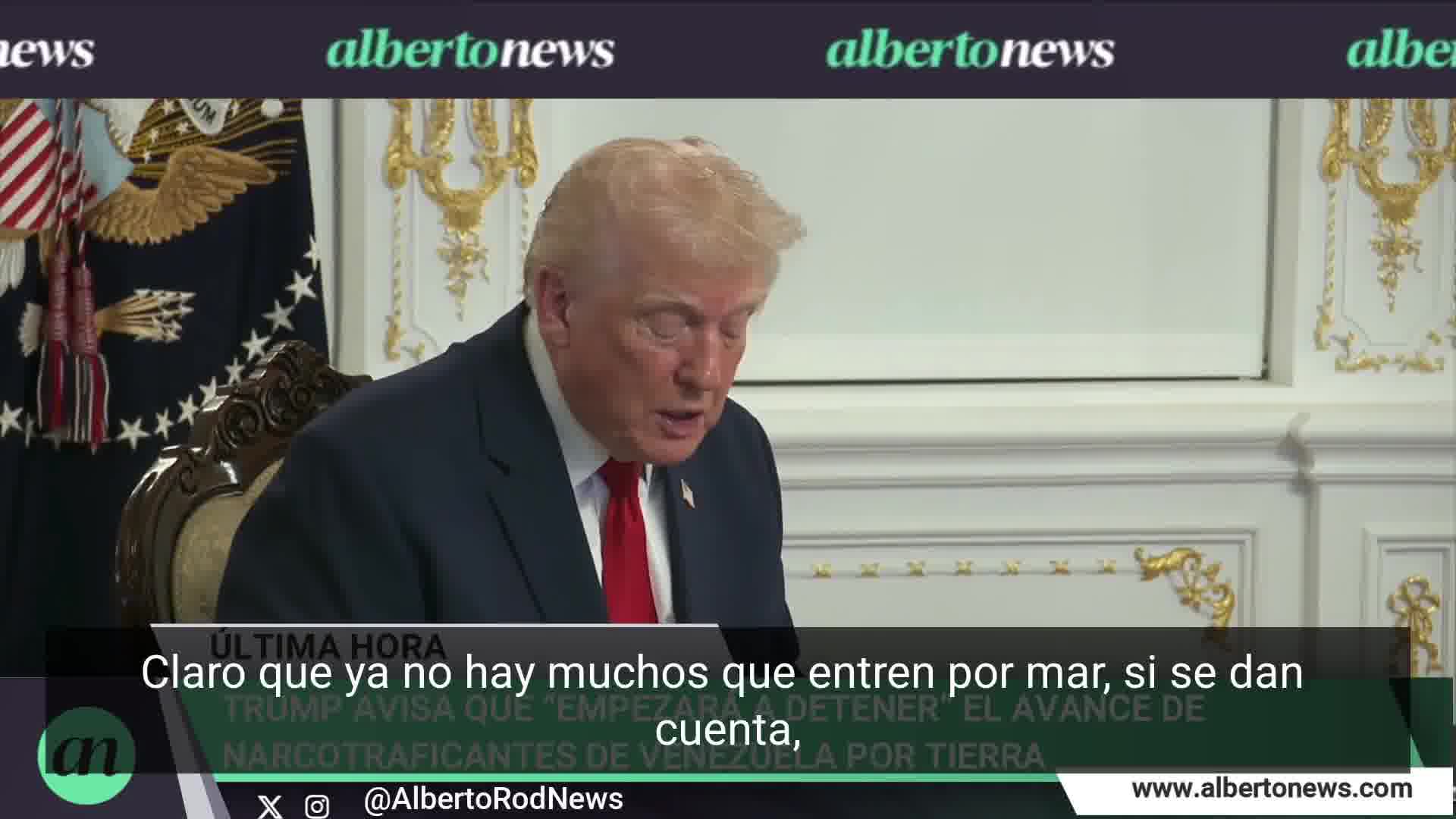 Trump warns he will begin to stop the advance of Venezuelan drug traffickers by land. Also, by land it's easier, but that will begin very soon. We warn you: stop sending poison into our country, he stated.