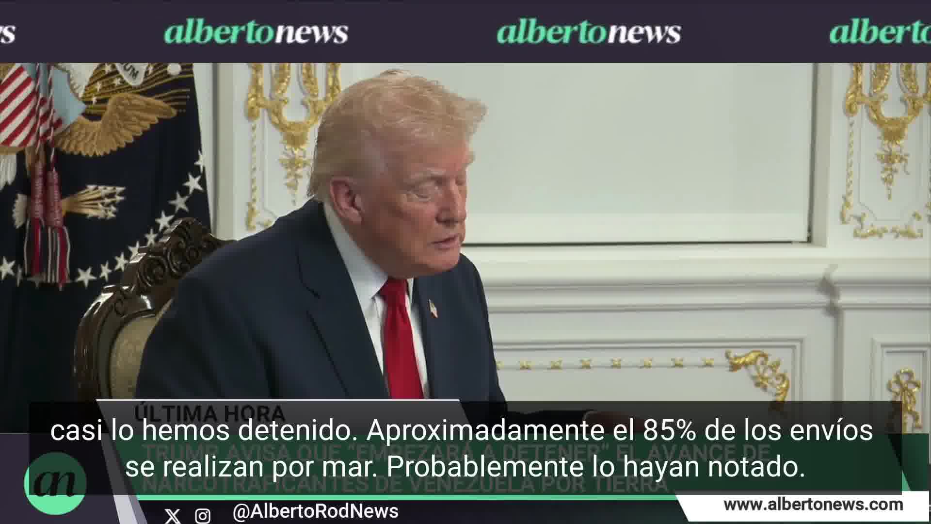 Trump warns he will begin to stop the advance of Venezuelan drug traffickers by land. Also, by land it's easier, but that will begin very soon. We warn you: stop sending poison into our country, he stated.