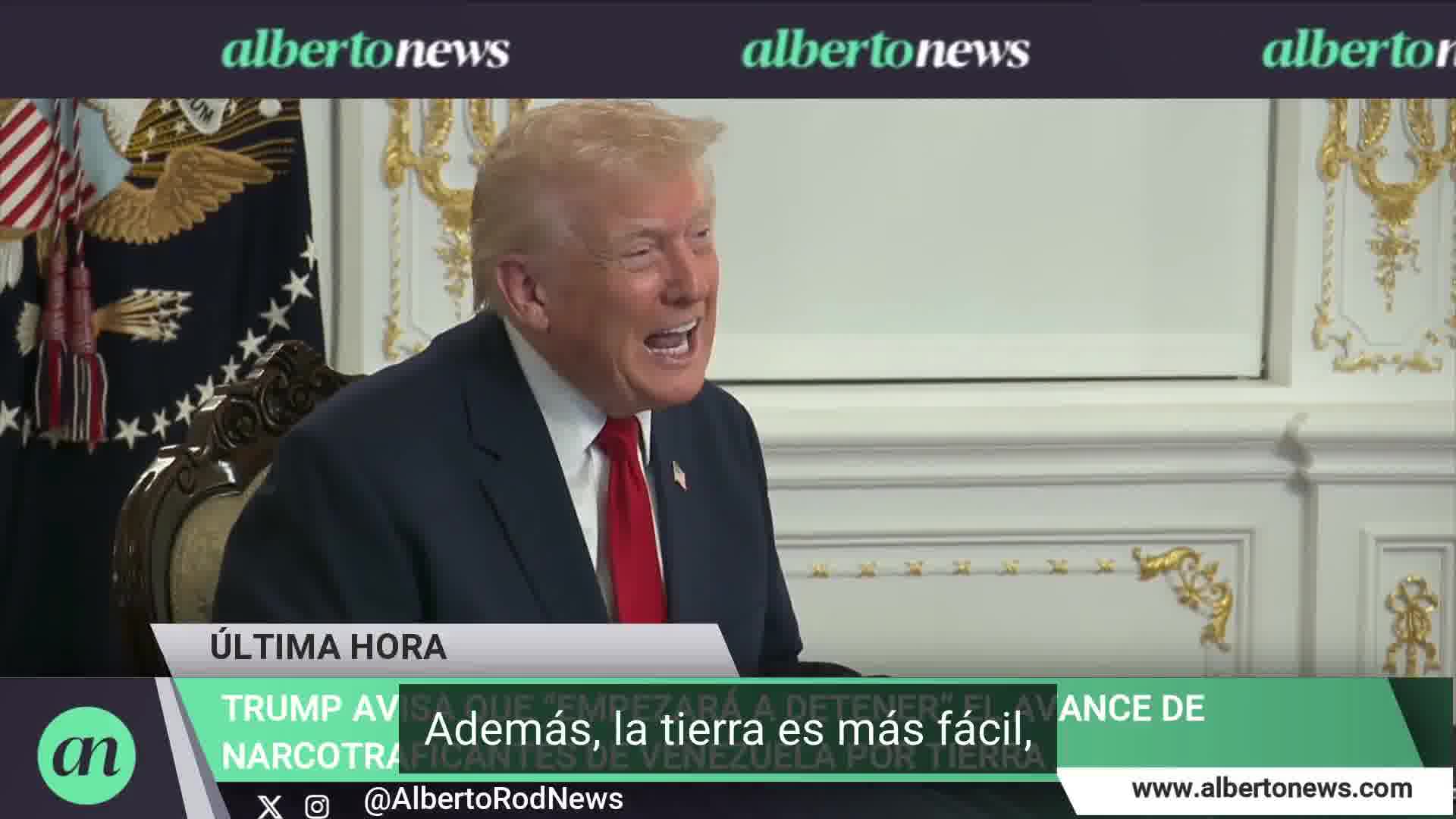 Trump warns he will begin to stop the advance of Venezuelan drug traffickers by land. Also, by land it's easier, but that will begin very soon. We warn you: stop sending poison into our country, he stated.