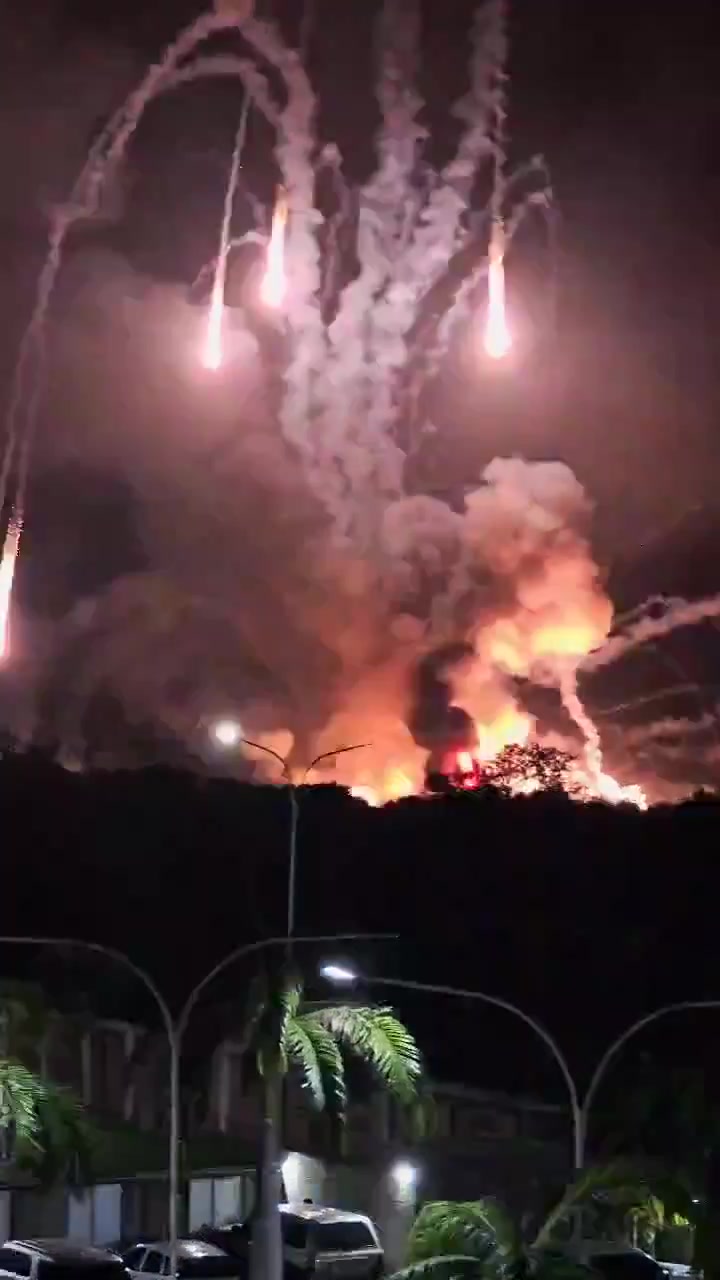 Major secondary explosions after U.S. airstrike near Higuerote Airport, Miranda, Venezuela