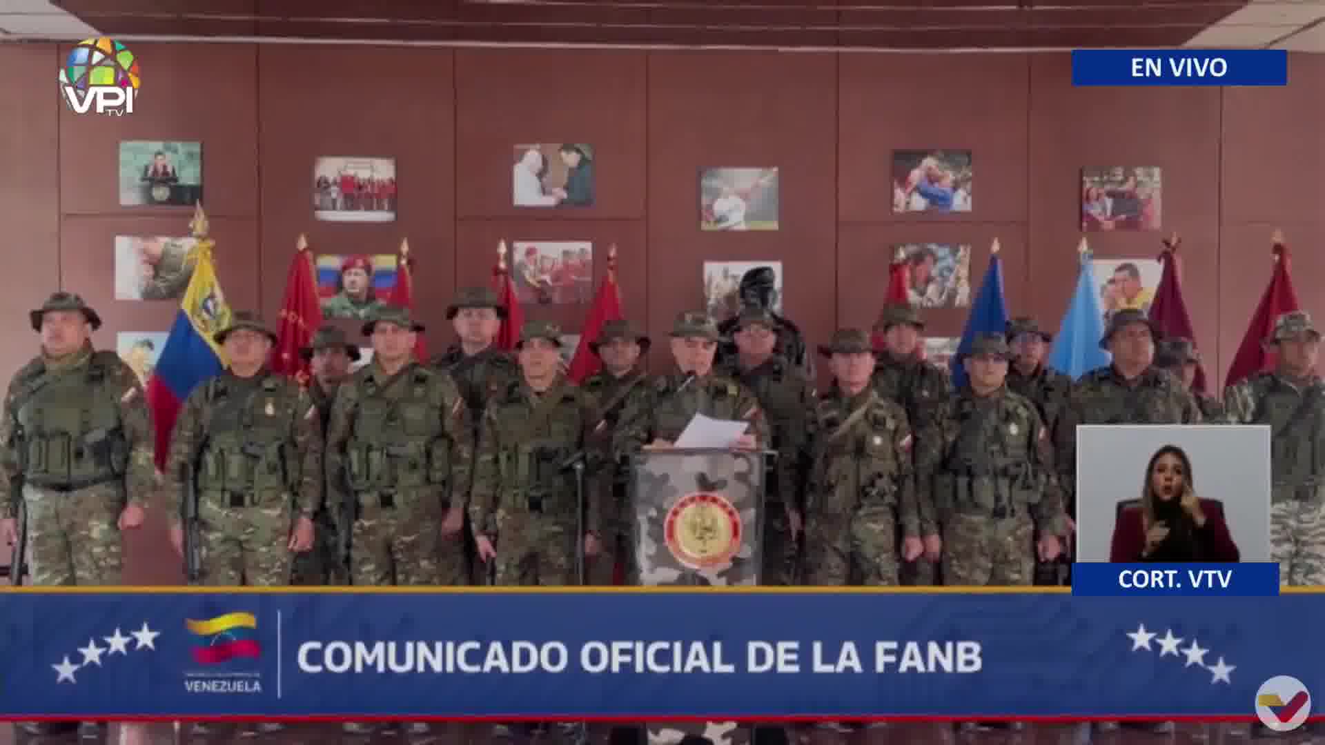 Vladimir Padrino supports the decree of a state of external commotion and recognizes Delcy Rodríguez as interim president