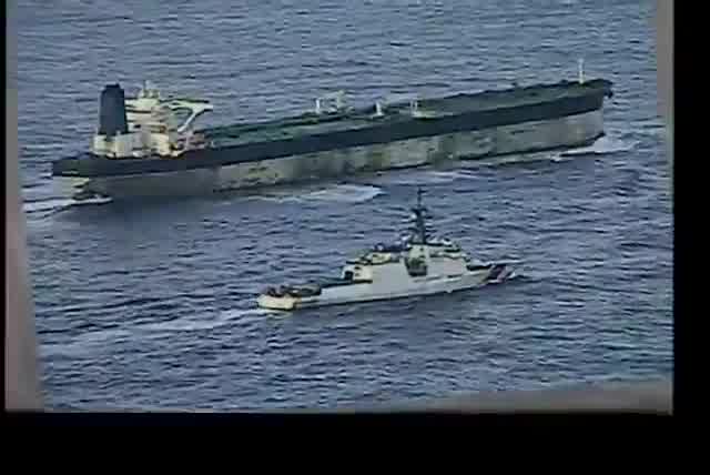 Footage of the USCGC Munro (WMSL-755), a Legend-class cutter with the U.S. Coast Guard, alongside the Russian-flagged Iranian-linked oil tanker, Marinera, during this morning’s operation to board and seize the vessel in the Northern Atlantic.