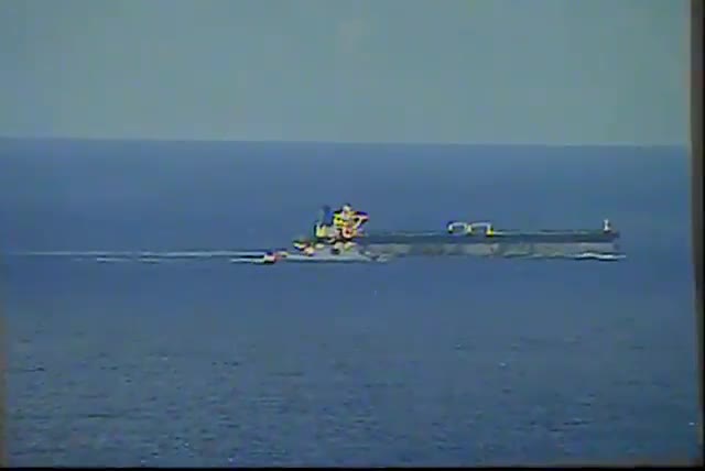 Footage of the USCGC Munro (WMSL-755), a Legend-class cutter with the U.S. Coast Guard, alongside the Russian-flagged Iranian-linked oil tanker, Marinera, during this morning’s operation to board and seize the vessel in the Northern Atlantic.