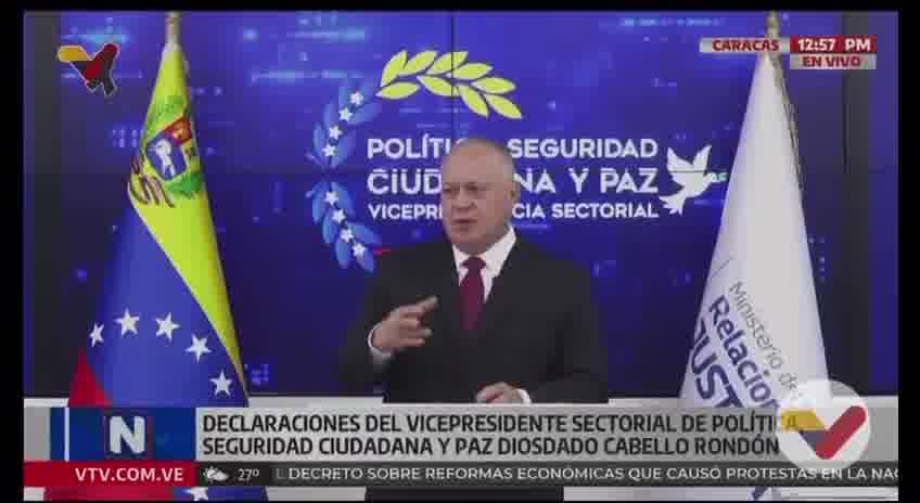 Venezuela's Interior Minister Diosdado Cabello said authorities have seized over 7 tons of illicit drugs so far in 2026