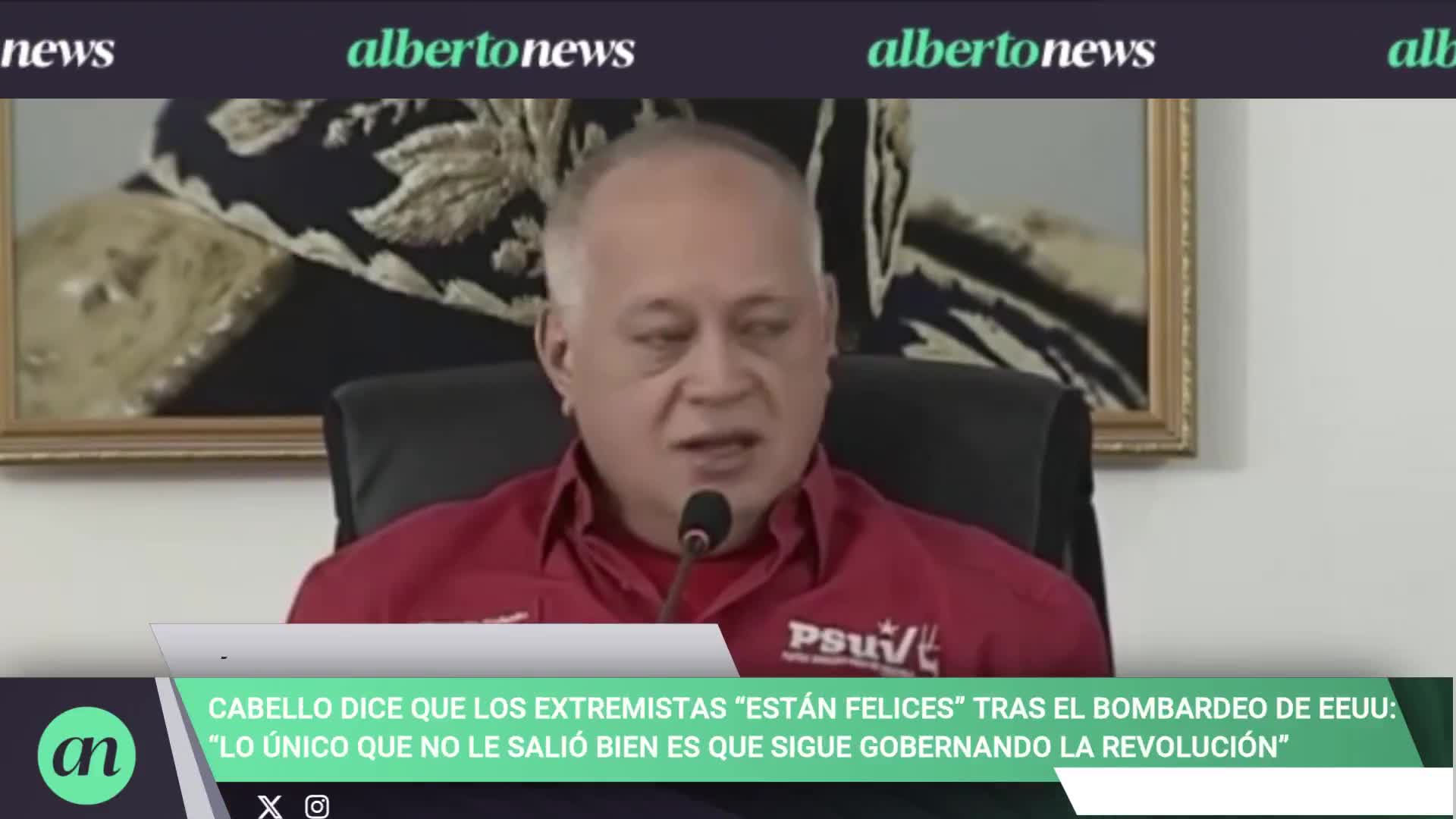 Diosdado Cabello says the extremists are happy after the US bombing: The only thing that didn't go well for them is that the revolution is still in power.