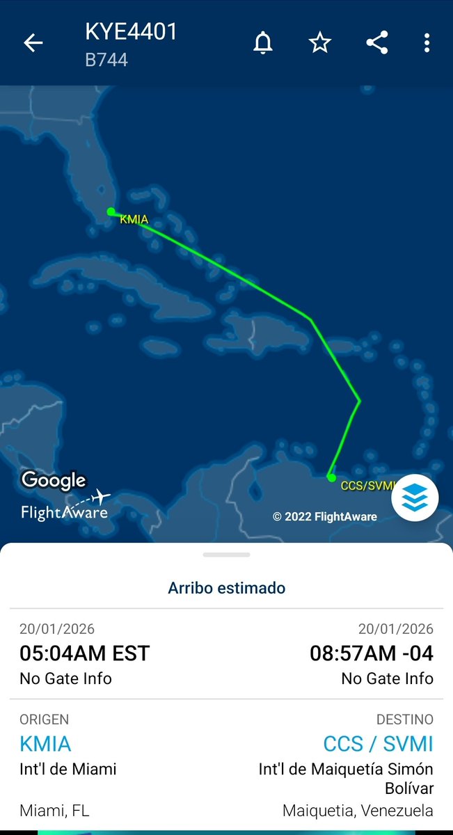 A US cargo aircraft landed in Maiquetia today carrying cargo for the US embassy in Caracas as it prepares to reopen