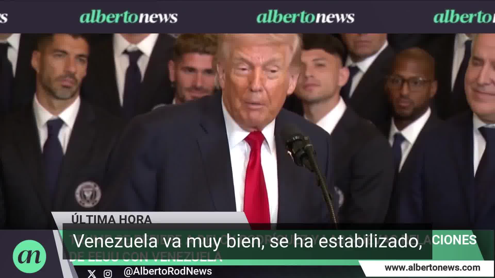 Trump: Venezuela has been stabilized and the oil is on its way to Houston. We have a wonderful person as their president-elect, Delcy Rodríguez; she and her staff have been doing a fantastic job working with us.
