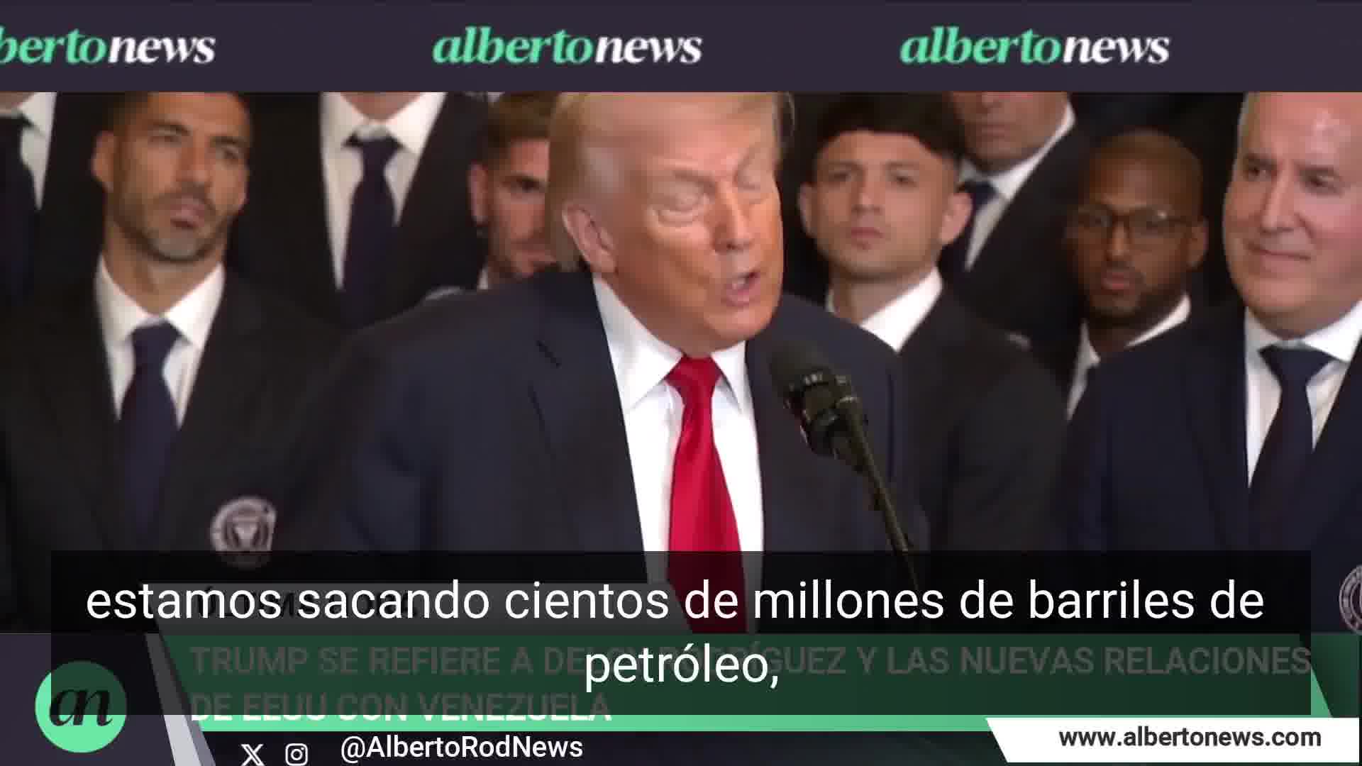 Trump: Venezuela has been stabilized and the oil is on its way to Houston. We have a wonderful person as their president-elect, Delcy Rodríguez; she and her staff have been doing a fantastic job working with us.